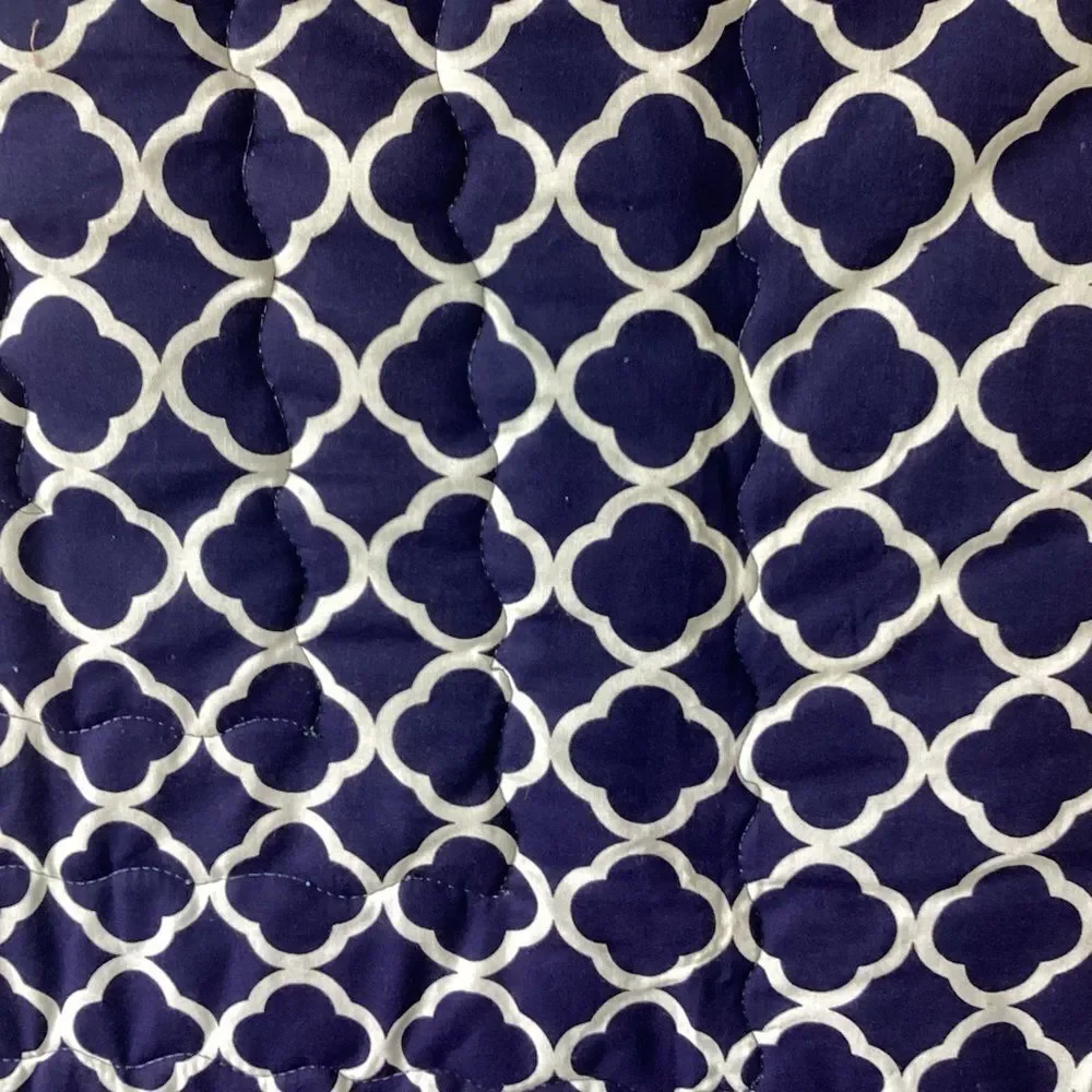NWT. Hand Crafted Quilt of Blues, Purples and Turquoises